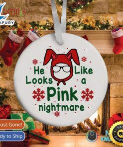 He Looks Like A Pink Nightmare Raphael’s Bunny Ornament