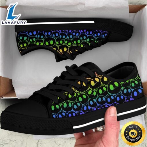 Hologram Jack Skellington Women Low Top Canvas Shoes