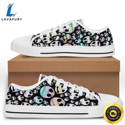 Hologram Jack Skellington Women Low Top Canvas Shoes