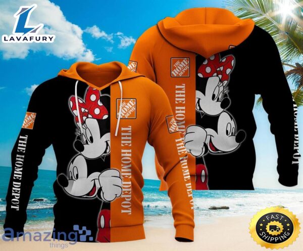 Home Depot Mickey And Minnie 3d All Over Printed Hoodie Zip Hoodie