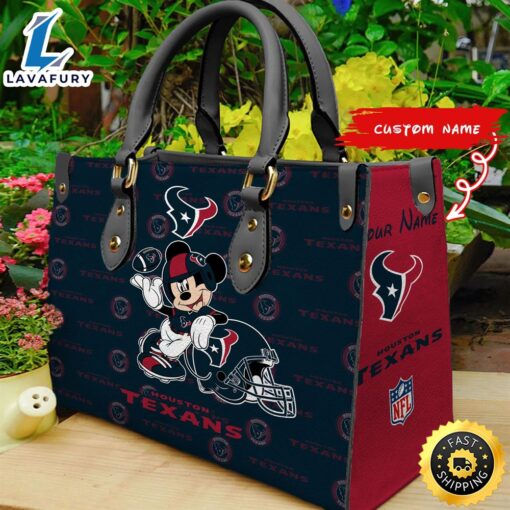 Houston Texans Mickey Women Leather Hand Bag