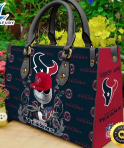 Houston Texans NFL Jack Skellington Women Leather Hand Bag