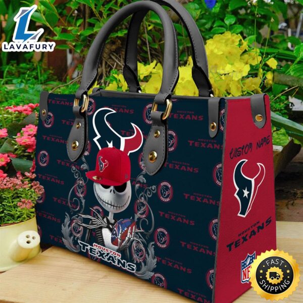Houston Texans NFL Jack Skellington Women Leather Hand Bag