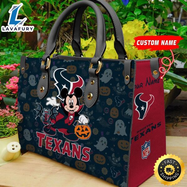 Houston Texans NFL Mickey Halloween Women Leather Hand Bag