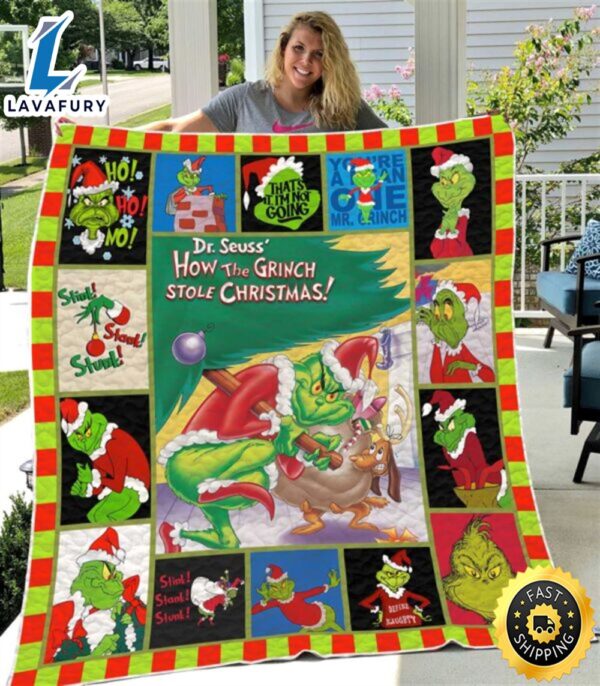 How The Grinch Stole Christmas Dr Seuss Movie Watching Blanket Quilt