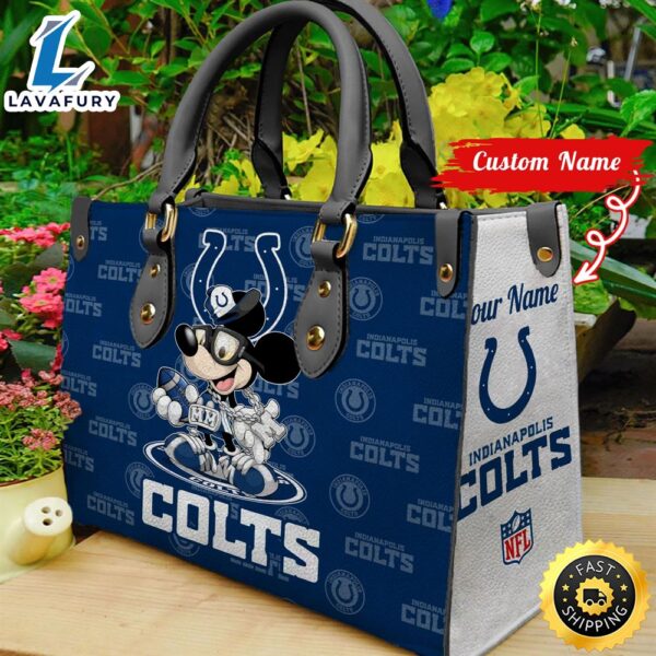 Indianapolis Colts Mickey Retro Women Leather Hand Bag