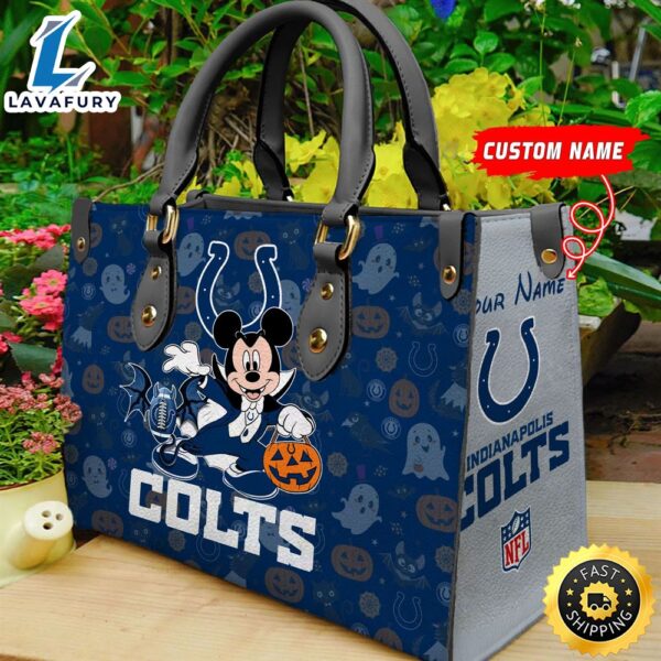 Indianapolis Colts NFL Mickey Halloween Women Leather Hand Bag