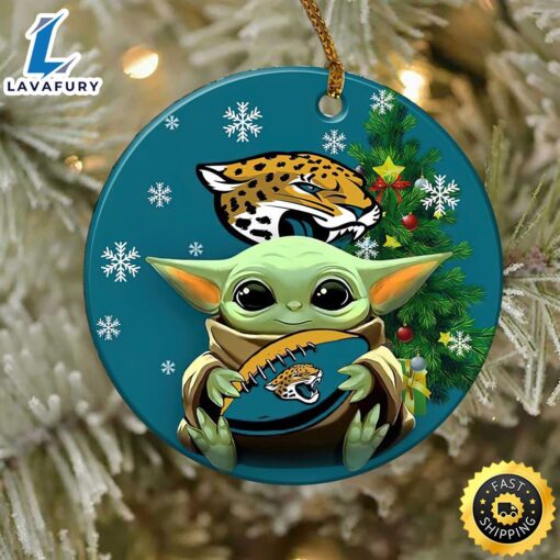 Jacksonville Jaguars Baby Yoda NFL Football Ornaments