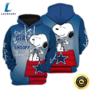 Just A Girl Who Love Snoopy And Cowboys 3d Hoodie
