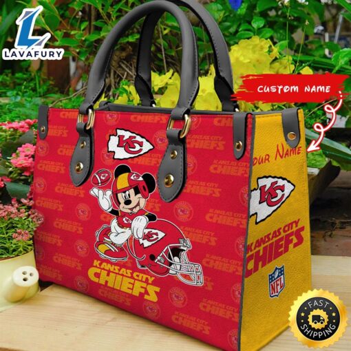 Kansas City Chiefs Mickey Women Leather Hand Bag