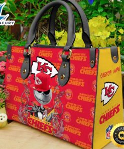 Kansas City Chiefs NFL Jack Skellington Women Leather Hand Bag