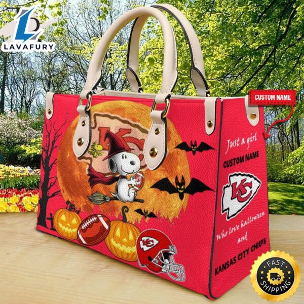 Kansas City Chiefs NFL Snoopy Halloween Women Leather Hand Bag