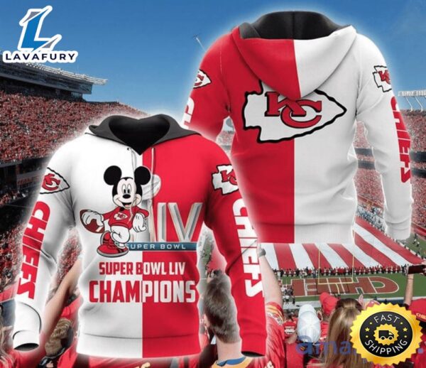 Kansas City Chiefs Nfl Mickey Mouse 3d Hoodie