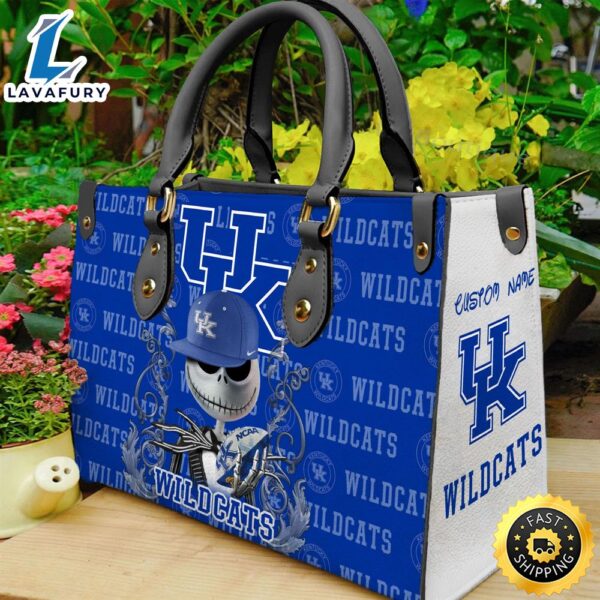 Kentucky Wildcats NCAA Jack Skellington Women Leather Hand Bag
