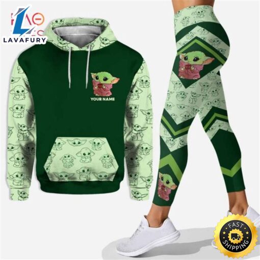 Kids Star Wars, Personalized Baby Yoda Hoodie Leggings Set