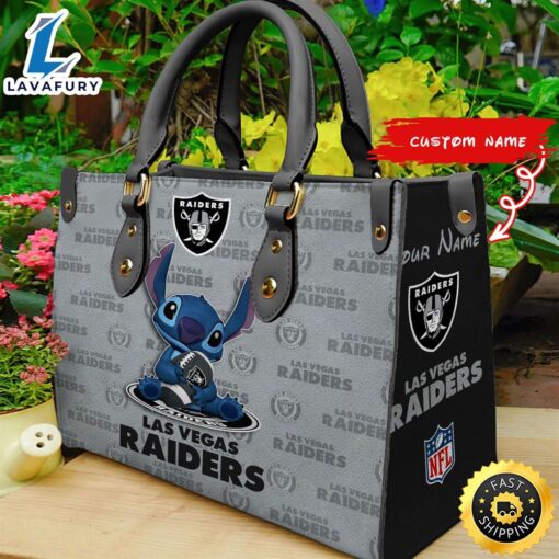 Las Vegas Raiders Stitch Women Leather Hand Bag