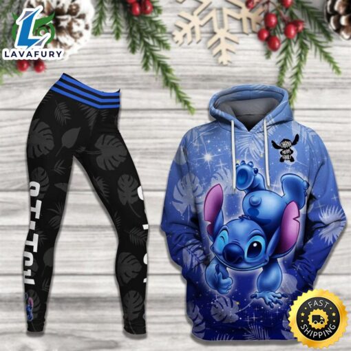 Limited Edition Stitch Shining Blue Hoodie Legging Set