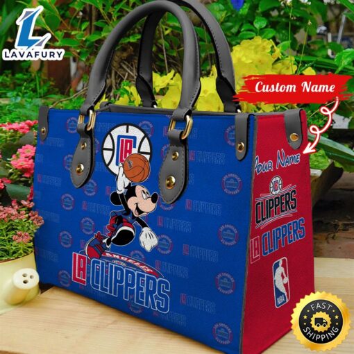 Los Angele Clippers NBA Mickey Women Leather Hand Bag