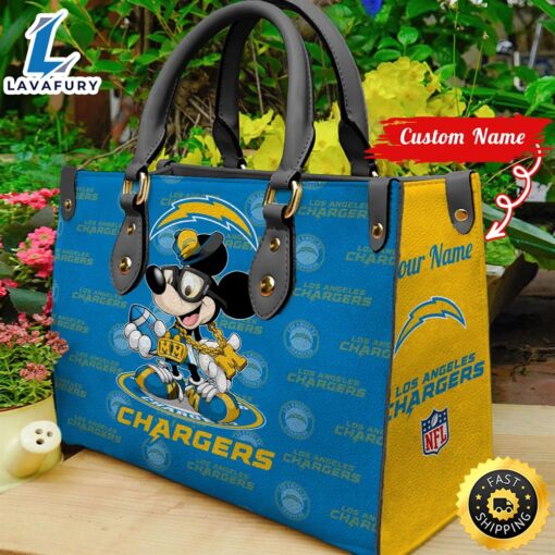 Los Angeles Chargers Mickey Retro Women Leather Hand Bag