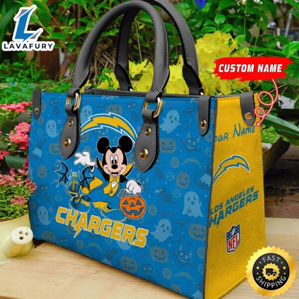 Los Angeles Chargers NFL Mickey Halloween Women Leather Hand Bag