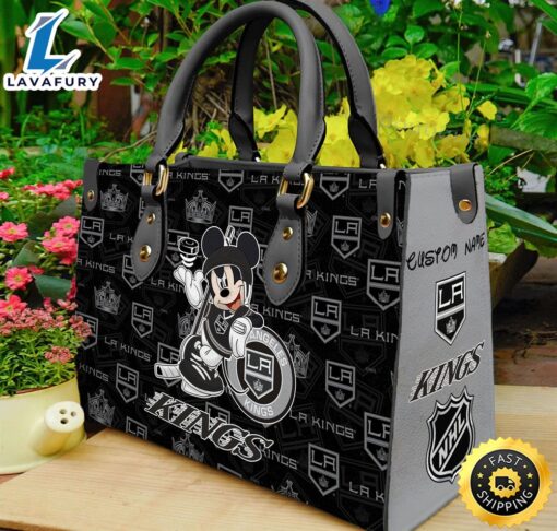 Los Angeles Kings NHL Mickey Women Leather Hand Bag