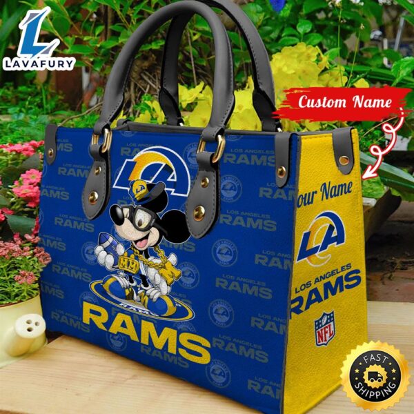 Los Angeles Rams Mickey Retro Women Leather Hand Bag