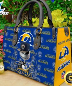 Los Angeles Rams NFL Jack Skellington Women Leather Hand Bag