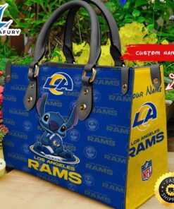 Los Angeles Rams Stitch Women Leather Hand Bag
