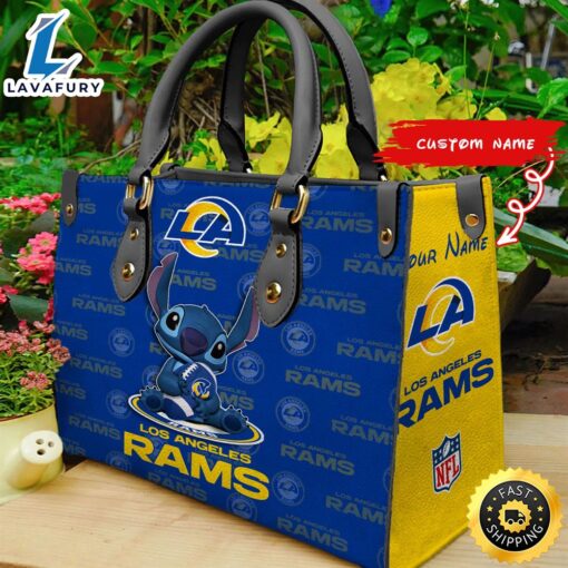 Los Angeles Rams Stitch Women Leather Hand Bag