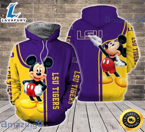 Lsu Tigers Mickey Mouse Lover Disney Cartoon 3d Hoodie For Fans
