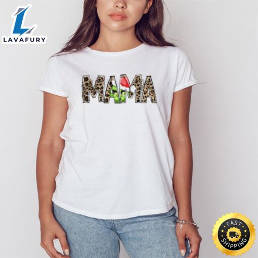 Mama Grinch Christmas Leopard Shirt