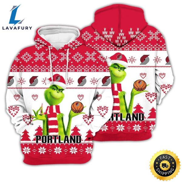 Merry Christmas 2023 Ugly Unisex The National Basketball Association American Grinch Cute Trail Blazers 3d Hoodie