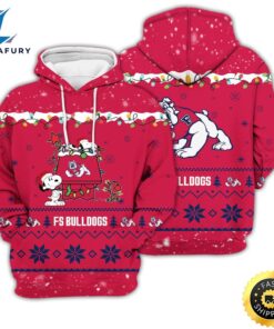 Merry Christmas Season Fresno State Bulldogs Snoopy 3d Hoodie Ugly Unisex