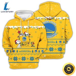 Merry Christmas Season Golden State Warriors Snoopy 3d Hoodie Ugly Unisex