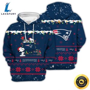Merry Christmas Season New England Patriots Snoopy 3d Hoodie Ugly Unisex