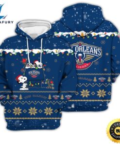 Merry Christmas Season New Orlean Pelicans Snoopy 3d Hoodie Ugly Unisex