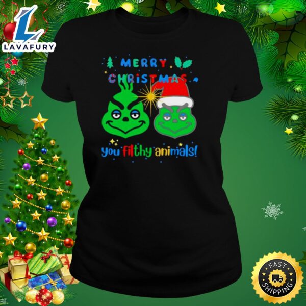 Merry Christmas You Filthy Animal Grinch Shirt