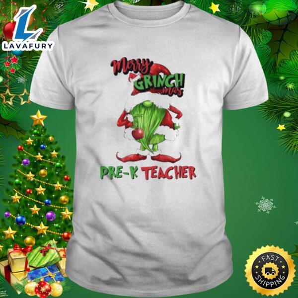 Merry Grinchmas Pre-K Teacher 2023 Christmas Shirt