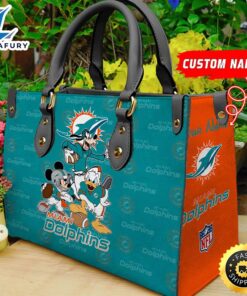 Miami Dolphins Disney Women Leather Bag