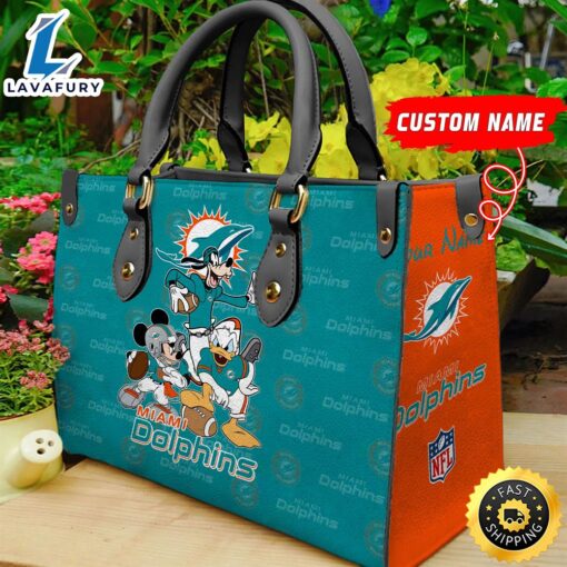 Miami Dolphins Disney Women Leather Bag