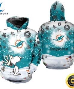 Miami Dolphins Hoodie 3d Xmas Snoopy Limited Edition