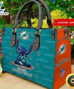 Miami Dolphins Stitch Women Leather Hand Bag