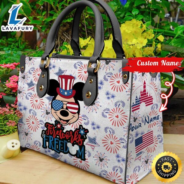 Mickey Mouse 4th July Women Leather Hand Bag
