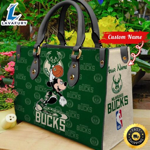 Milwaukee Bucks NBA Mickey Women Leather Hand Bag