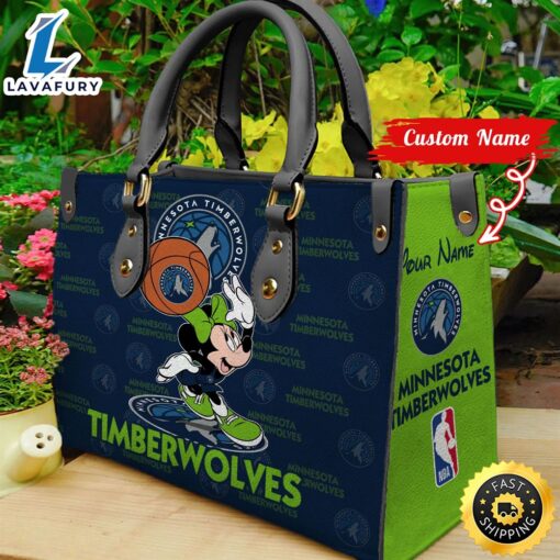 Minnesota Timberwolves NBA Minnie Women Leather Hand Bag