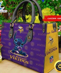 Minnesota Vikings Stitch Women Leather Hand Bag