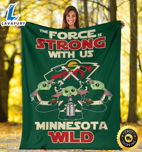 Minnesota Wild Baby Yoda Fleece Blanket The Force Is Strong