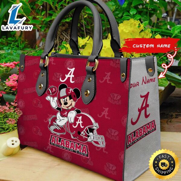 NCAA Alabama Crimson Tide Mickey Women Leather Hand Bag