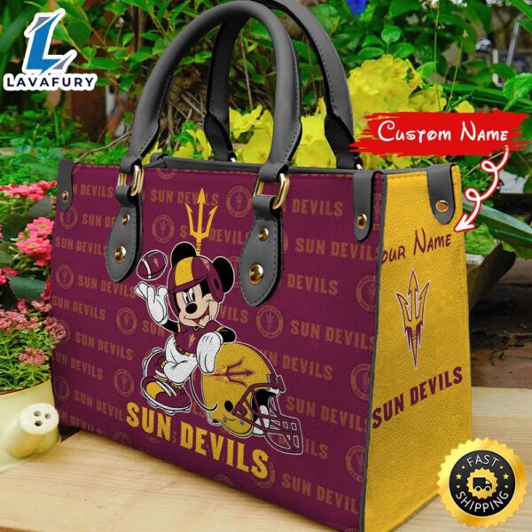 NCAA Arizona State Sun Devils Mickey Women Leather Hand Bag