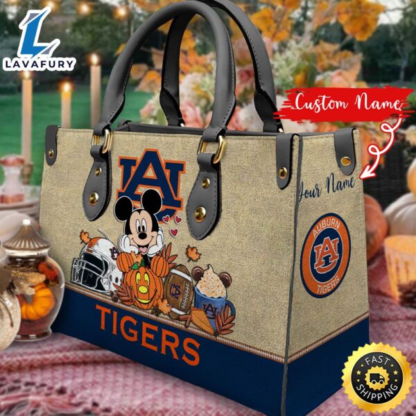 NCAA Auburn Tigers Mickey Autumn Women Leather Hand Bag